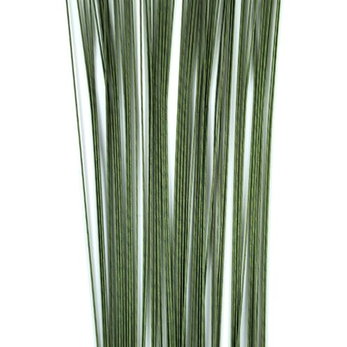 18 Gauge Floral Stem Wire, 13 Inch, Dark Green, 100 Pcs | Paper Wrapped Craft Wire, For Flower Arranging, DIY Crafts - size: 18 Gauge