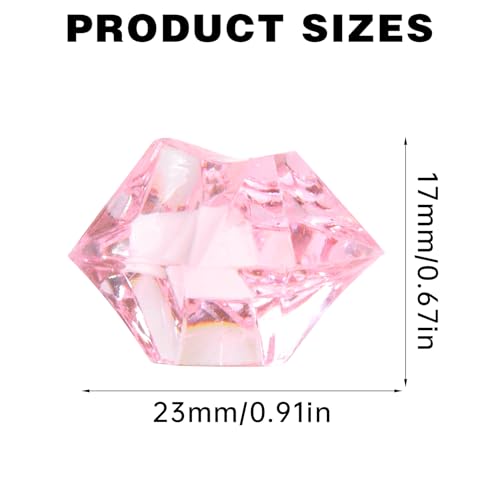 150 Pcs Fake Ice,17 * 23mm,Pink Acrylic Gems Vase Filler,Plastic Diamonds for Table Decoration DIY Craft Aquarium Display Party Centerpieces. - color: Pink, size: 17MMx23MM
