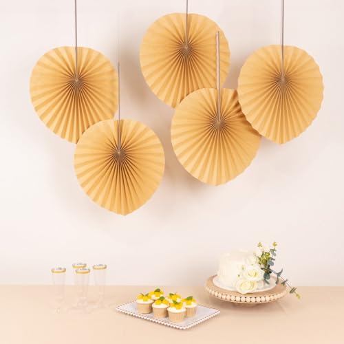 Efavormart 6 Pack 25 inch Natural Dried Tropical Palm Leaf Paper Fans, Handheld Folding Fans for Boho Farmhouse Wall Decor and Table Centerpieces - color: Type2