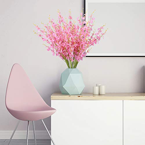 BOMAROLAN Artificial Dancing Lady Orchid Silk Faux Flowers Fake Butterfly Orchids 10 Pcs Real Touch for Wedding Home Office Party Hotel Decoration Restaurant Patio Festive Furnishing (Pink) - color: Pink