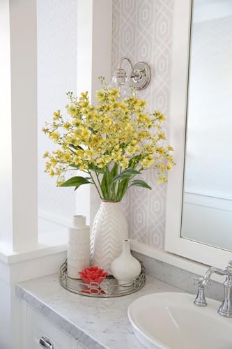 Hollyone Artificial Daphne Flowers with Long Stem 3Pcs Faux Light Yellow Flowers 28.3” Fake Autumn Fall Silk Flowers Piacks Bouquet for Floral Arrangement Wedding Party Centerpiece Table Home Decor - color: Yellow