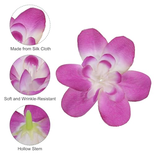 PATIKIL Artificial Orchid Petals, 24Pcs Faux Orchid Flower Head Fake Butterfly Flowers Crafts for Home Wedding Decoration, Dark Purple - color: Dark Purple