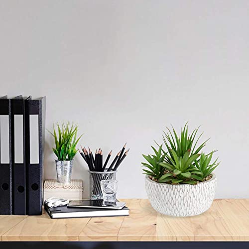 Briful Small Fake Plants Assorted Faux Succulents in Pots Realistic Succulents Plants Artificial with Cement Pots for Home Table Office Desk Bathroom Shelf Living Room Decor - color: Succulent #01