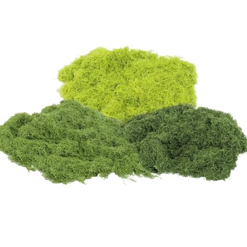 KEYUSHOP Fake Green Moss for Potted Plants 5.3 OZ Preserved Reindeer Moss Craft Decorative Artificial Moss for DIY Decorative Moss Table Centerpieces Decor Wall Art - color: Fruit Green 1.7OZ+Light Green 1.7OZ+Dark Green 1.7OZ
