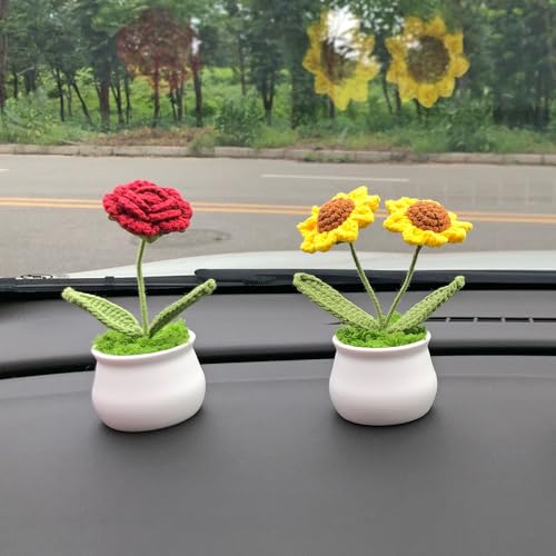 Joekaran Crochet Flowers Cute Rose Gifts for Girlfriend, Boyfriend Valentines Birthday Gifts for him her, Wedding, Anniversary, Christmas Romantic Couples I Love You Gift from Husband(Burgundy Rose) - color: Burgundy Rose