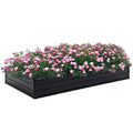Thanaddo Galvanized Raised Garden Bed 8x4x1ft Outdoor Planter Box Galvanized Steel Garden Bed Kit for Vegetables, Flowers, Herbs and Succulents Black - size: 8x4x1 ft