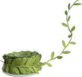 Leaf Ribbon 20 Yard Fabric Ribbons Roll Green Leaf Tape 1" Width Artificial Olive Trim Tape for Gift Wrapping Craft DIY - size: 20 Yards