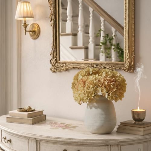 SIDUCAL Ceramic Rustic Farmhouse Vase | 7.3 Inch Pottery Decorative Flower for Home Decor | Sand Glaze Finish Boho Vase for Table, Living Room, Bathroom Decoration, Shelf Decor, Mantel, White - color: 18077-white