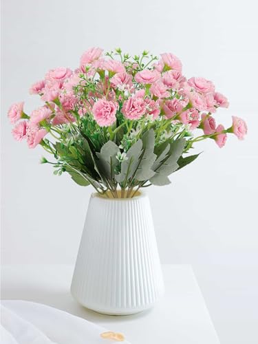 5 Forks 20 Artificial Flower Small Lilac Bouquet Fake Flowers,White Pink - color: White Pink