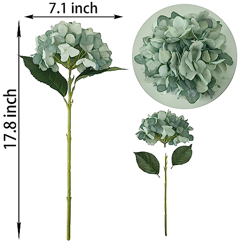 Fall Blue Hydrangea Artificial Flowers,6Pcs Faux Fall Hydrangea Flowers,Artificial Hydrangeas Flowers with Stems,Fake Hydrangeas,Silk Hydrangeas Flowers with Stems for Home Decor - color: Fall Blue