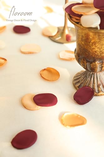 Floroom 300pcs Rose Petals Chic Terracotta Faux Silk Flower Petals Burnt Orange for Wedding Flower Girl Basket Aisle Scatter Table Centerpieces Party Confetti Bridal Shower Romantic Night Decoration - color: Chic Terracotta, size: 300pcs