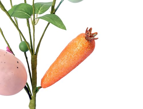 3-Pack Artificial Easter Decorations, Easter Egg and Carrot Berry Stems for Vase Fillers, Spring Home Decor, Easter Table Centerpiece, Reusable Easter Flower Arrangeme