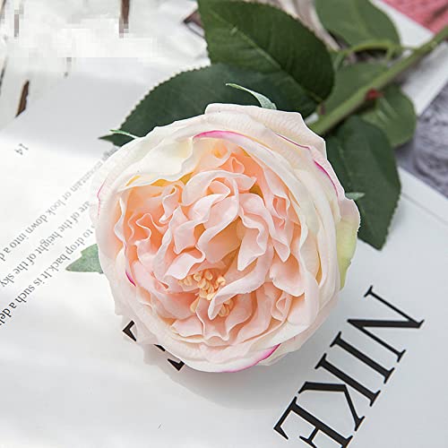 UKELER Fake Flowers Light Pink Realistic Roses Bouquet Spring Fall Winter Artificial Flowers for Home Decor Flower Arrangement Wedding Party Decoration - color: Light Pink
