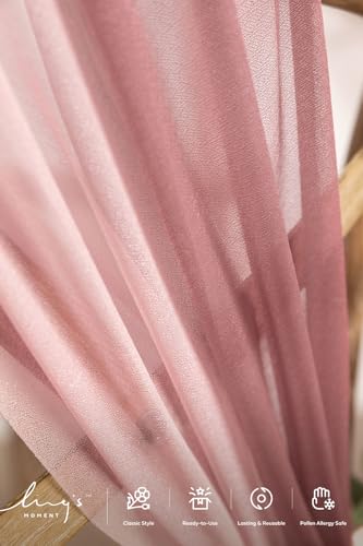Ling's moment 8 Wedding Chair Decorations Aisle Pew Church Artificial Flower Greenery Swag Dusty Rose Pink Cream Bench Ceremony Reception Floral Faux Backdrop Rose Arrangements Party Outdoor Sashes - color: Dusty Rose