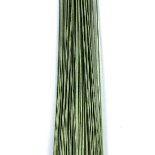 18 Gauge Floral Stem Wire, 13 Inch, Dark Green, 100 Pcs | Paper Wrapped Craft Wire, For Flower Arranging, DIY Crafts - size: 18 Gauge