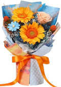 Forever Flowers for Delivery, Preserved Sunflower Bouquets, Long Lasting Roses, Eternal Flower Bouquet with Gifts Box for Mother Wife Girlfriend on Festivals Birthday Anniversary (Blue) - color: Blue