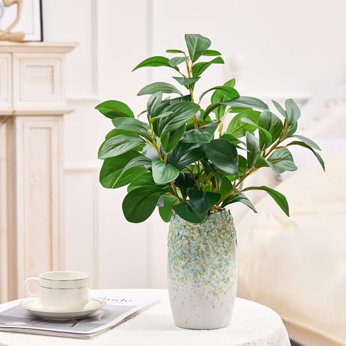 K&Y Realistic Artificial Potted Plants Olive Wild Fern Berry Decor Low Maintenance Faux Greenery Indoor Fake Plants for Home Office Bathroom Kitchen Desk Shelf (Green Flower vase Potted Plant) - color: Green Flower Vase Potted Plant
