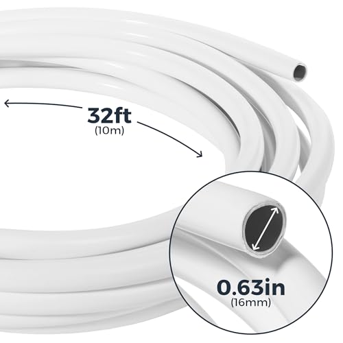 32ft 16mm Original Flexible Pipe for Crafts, Extra Durable, Semi-Rigid, Tube Pipe for Fake Flowers, Prop Building, Balloon Arches, Stem Tubing for Floral Wedding Decor, DIY Arts & Crafts