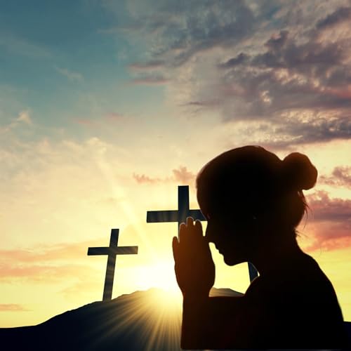 Jesus Christ Cross Backdrop Three Crosses On Mountain Sunrise Sunset Photography Background Sepulcher Lord Pray Christmas Easter Crucifixion Religious Belief Church Event Easter Backdrop 5x3ft - color: Sunset Orange, size: 5x3ft
