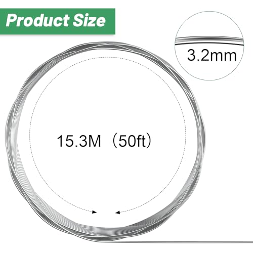 Pelopy Aluminum Wire 1/8 Inch Diameter Metal Wire 50 ft Armature Bendable Armature for Sculpting Dolls Floral Jewelry Making Weaving DIY Crafts, Silver - size: 1/8 Inch,50ft