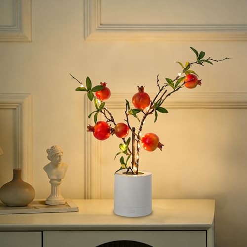 WSYEAR Christmas Decoration Artificial Pomegranate Branch Mini Lifelike Realistic Fruit Stem Fake Plastic Ornament Festival Indoor - color: Pomegranate