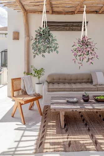 GnFlus Fake Hanging Plants with Pot, 17" Green Red Artificial Eye Leaves Potted Plant Faux Peperomia Vine Basket Plant for Wall Bedroom Office Indoor Outdoor Home Decor - color: Green Red Leaves