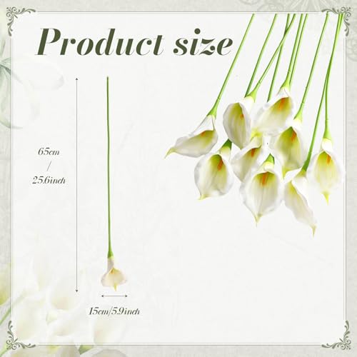 Giegxin 36 Pcs White Calla Lily Hanging Flowers, 25.6inch White Flowers for DIY, Hanging Fake Floral Garland, Calla Lily Flower Artificial Garland for Wedding Arch Decor Bride Shower Tall Vases