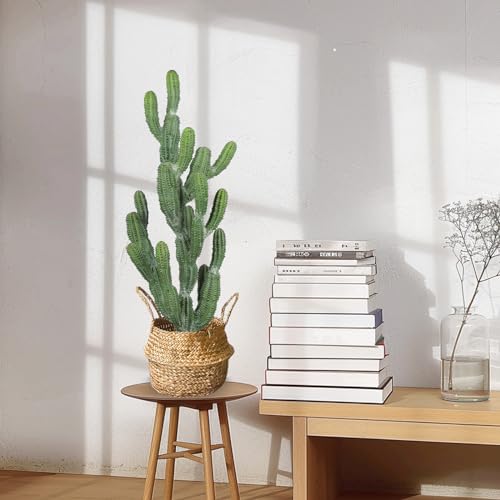 Artificial Cactus Plant 32 Inch Faux Desert Cacti Fake Cactus Potted Plant with Black Planter for Home Garden Office Indoor Outdoor Decoration