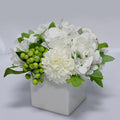 LADADA Flower in Ceramic vase, Artificial Hydrangea Flower Arrangement and vase Home Decoration Artificial Flower (White) - color: White Hydrangea