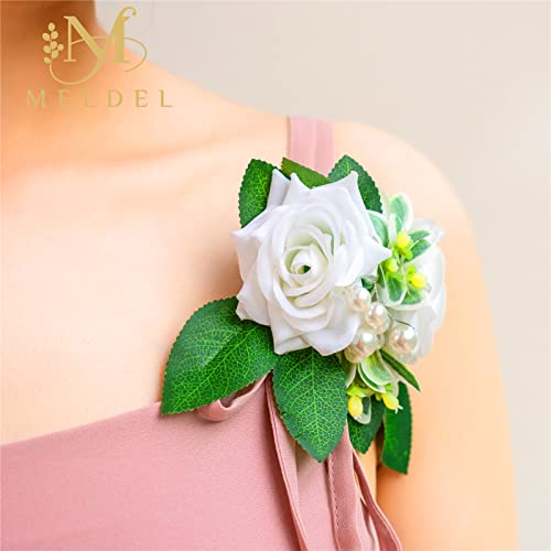 Ivory White Boutonnieres for Men 6Pcs Artificial Rose Wedding | Faux Boutonniere for Wedding Ceremony Anniversary Party Prom Homecoming Formal Engagement Graduation Gift for Groom Groomsmen - color: 6 Pcs Boutonnieres White#2