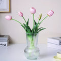 16-inch Premium Real Touch Fake Tulips, Artificial Flowers with Buds, Flexible Stem Easy to Shape, Faux Tulips (Vase not Included), 5-Pack Set of Piggy Pink - color: Piggy Pink