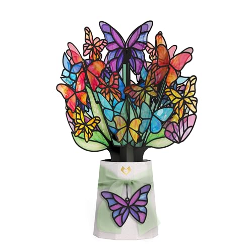 Lovepop Butterfly Brilliance Suncatcher Bouquet - 3D Pop Up Paper Flower Bouquet for Mom, Her, Him, Women (Mother's Day, Birthday, Thank You, Get Well) 12 Inch - color: Butterfly Brilliance Suncatcher Bouquet