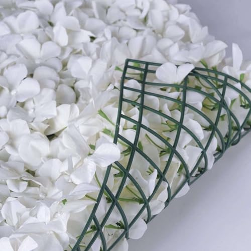 Tableclothsfactory 4 PCS White Silk Hydrangea Flower Mat Wall Wedding Event Decor for DIY Centerpieces Arrangements Party Decorations - color: White