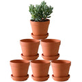 Terra Cotta Pots with Saucer- 6-Pack Large Clay Pots 5.5'' Ceramic Pottery Planter Cactus Flower Succulent Pot with Drainage Hole- Great for Plants,Crafts terra cotta planter - color: Terracotta