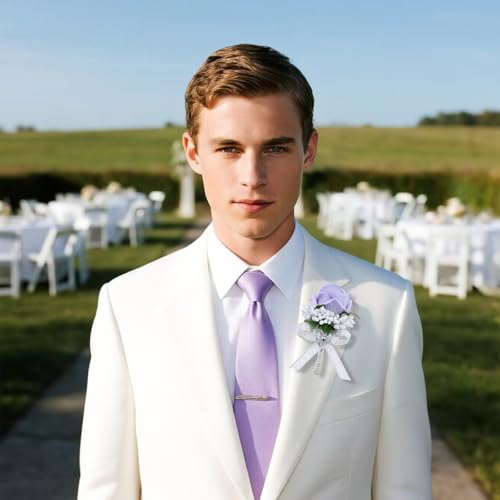 2Pcs Purple Rose Corsage and Men Boutonniere Set Women Wristlet Band Wrist Bracelets, for Prom Wedding Ceremony Flowers Decorations and Homecoming Party Accessories - color: Purple, size: 1 Boutonniere & 1 Wrist Corsage