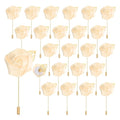 uxcell 24pcs Light Yellow Rose Boutonnieres Flower Buttonholes Pocket Boutonnieres Pins for Wedding Ceremony Anniversary Prom Formal Dinner Party - color: Light Yellow