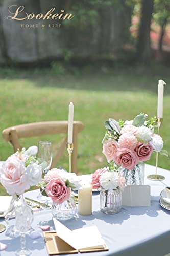Lookein Artificial Flowers for DIY Wedding Decoration Bridal Bouquet Table Centerpieces Flower Garland Wreaths Aisle Arch Flower Decoration Home Decor, Dreamy Blush - color: Dreamy Blush