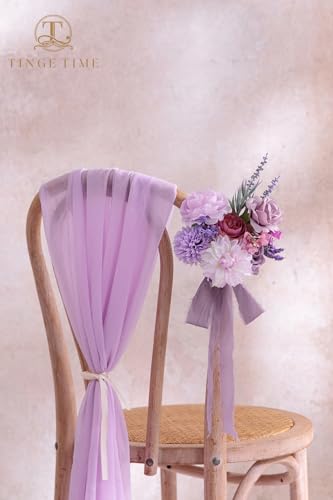 TINGE TIME Fake Flowers Artificial Flowers Peonies Bulbous Chrysanthemum Daisy Hydrangea Sunflower Violets Dahlia Daffodils Epiphyllum Orchid Cherry Blossom Camellia Leyaron (Light Purple) - color: Purple