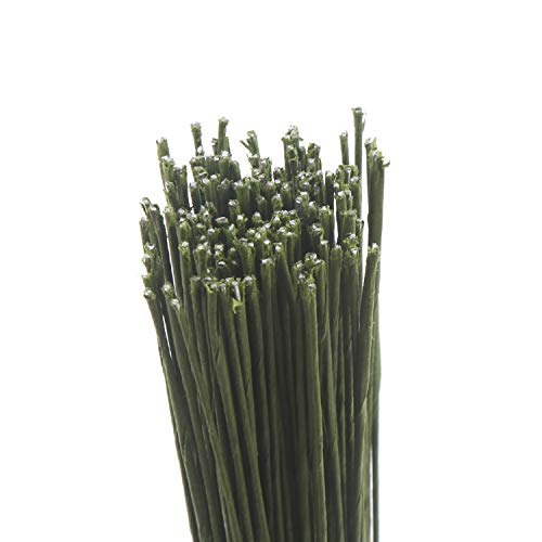 CCINEE 22 Gauge Dark Green Floral Wire Stem for Flower Arrangement Craft Supply,16 Inch,150PCS - color: #22 Dark Green