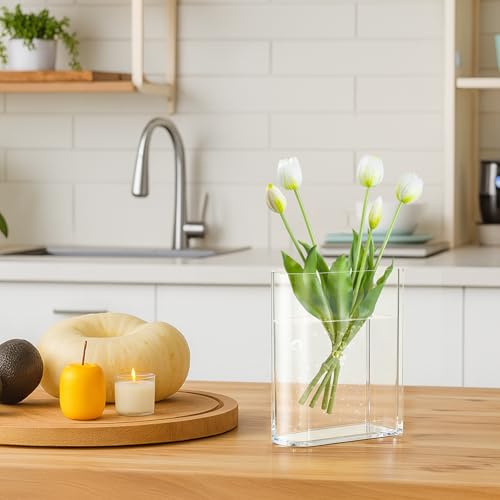 BuyCard Clear Book Vase for Flowers, Transparent Flower Vase for Home Decor, Simplicity Bookshelf Decor, Unique Stuff for Book Lovers, Gift to Motivate(Clear) - color: Clear-no Words