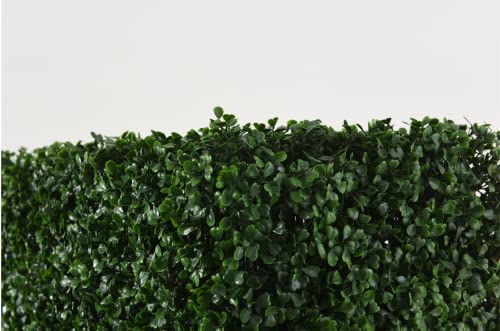 Artificial Boxwood Hedge Wall (38" Width* 12" Deep* 48" Height) with Dark Gray Stainless Steel Planter Box (48.0) - size: 38"W*12"D*48"H