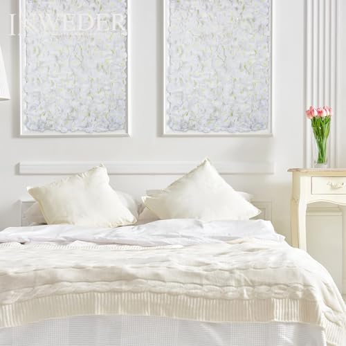 Flower Wall Panel Backdrop: 12 Pcs 24 x 16 Inch White Artificial Hydrangea Floral Panels - color: White, size: 12 PCS