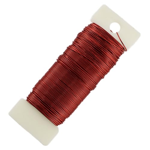 HAHIYO 22Gauge Red Metal Floral Wire - 1 Roll, 38 Yards (115 Feet) - Flexible Paddle Wire for Craft, Christmas Wreath, Flower Arrangement, Bouquet Wrapping, Wedding, DIY - color: Red, size: 22Gauge-1P/38Yards