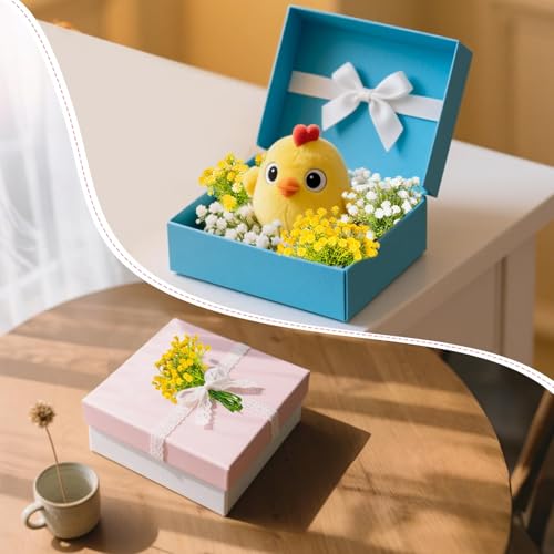 RAINFLOW Babys Breath Artificial Flowers Bulk - 100PCS Mini Flowers for Decoration Scrapbook Supplies Flower Garland Wedding Decorations for Reception Bouquet Accessories Home Decor(Yellow White) - color: Yellow White, size: 100 PCS