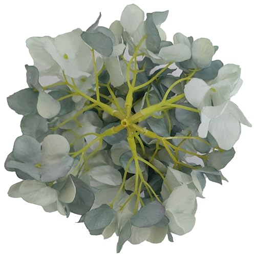 7.1''Fall Blue Hydrangea Artificial Flowers,10Pcs Artificial Silk Hydrangea Heads,81 Petals Faux Hydrangea Flowers Heads with Stems for Home Wedding Baby Shower Decor(Fall Blue) - color: Fall Blue