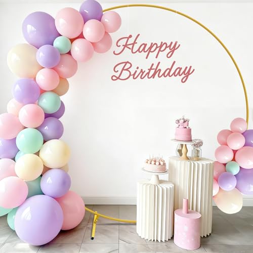 Balloon Arch Stand Metal Round Backdrop Stand Circle Balloon Arch Frame Wedding Arches 6.5FT for Ceremony Birthday Party Baby Shower Decoration - size: 6.5FT