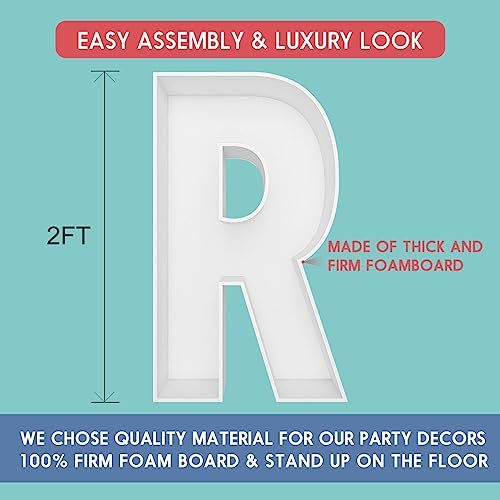 2FT Letter R Mosaic Balloon Frame Letter DIY Fillable Letters Kit for Birthday Party Wedding Backdrop Decor - color: Letter R, size: 2FT