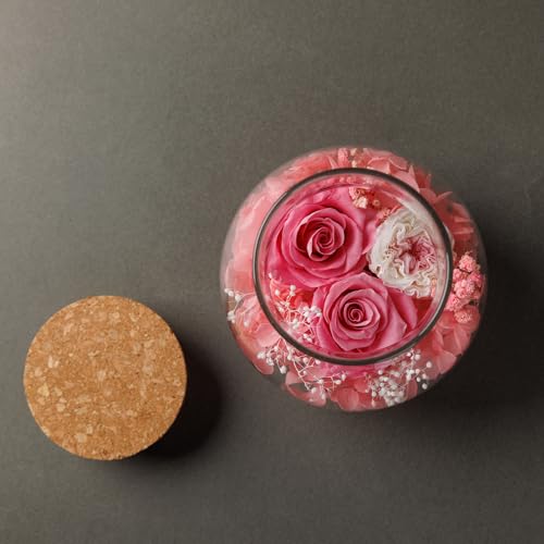 NATROSES Christmas Birthday Gifts for Women - Handmade Preserved Flowers Wish Bottle for Valentine's Day, Mother's Day, Anniversary, Home Decor (Sweet Pink) - color: Sweet Pink