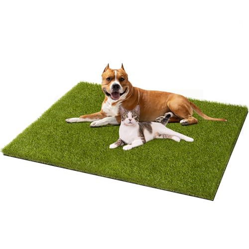 CooRug Fake Grass, 51 x 31 Inches Artificial Grass for Dogs, Realistic Turf for Indoor Outdoor Door Mat Balcony Patio Lawn Decoration - size: 51" x 31"