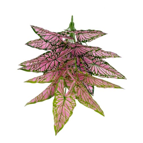 Aglaonema Plant with Variegated Green and Red Leaves, Fake Tree Leaf Simulation Flower Bonsai for Party Decoration Artificial Plants Floor Home Room Decor Ornament (Pink No Flowerpot, 75cm) - color: Pink No Flowerpot, size: 75cm
